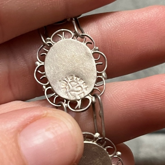 Vintage 925 Sterling Silver Turquoise Bracelet - Picture 9 of 9